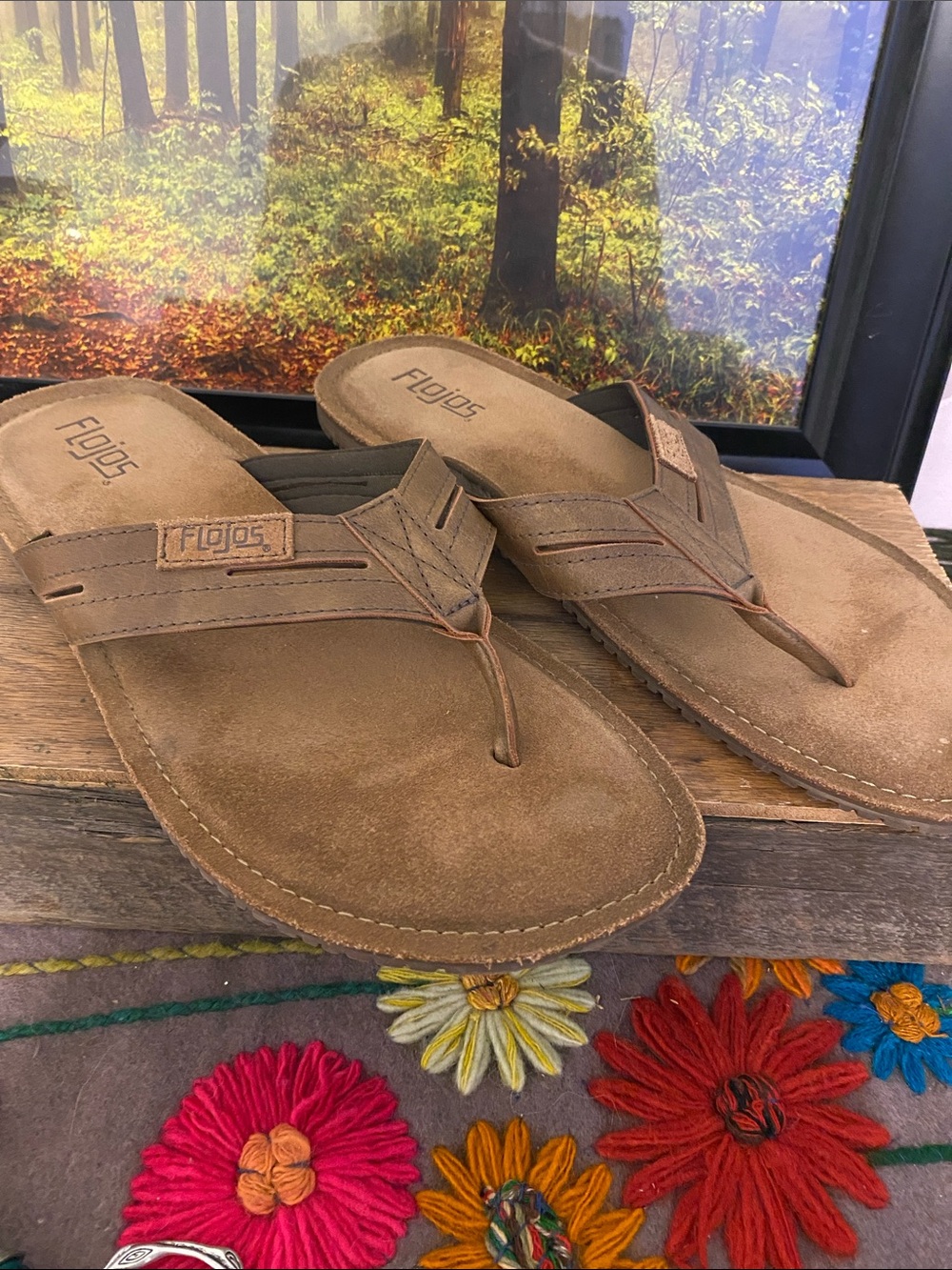Flojos Brown Suede Men's Flip-Flop Sandals